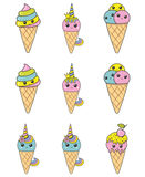 UVD 96 Kawaii Ice Cream - Premium UV Decal Pack - Set of 9 High-Quality Designs