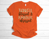 Thankful Blessed and Pumpkin Obsessed | Ready to Press Heat Transfer 11" x 11"