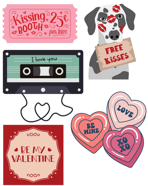 UVD 113 Valentine UV Decal Pack - Set of 5 High-Quality Designs