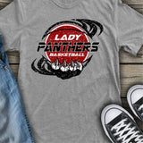 Lady Panthers BB - Red  | Ready to Press Heat Transfer - 10.25" - 8.5"