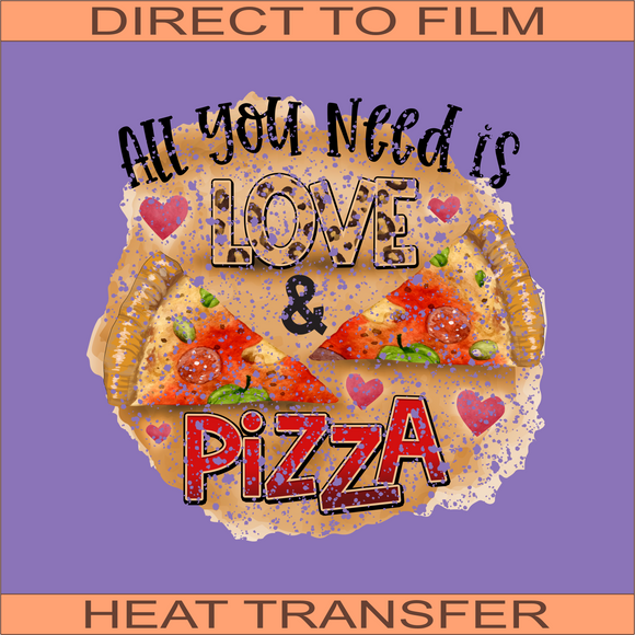 Love and Pizza Distressed | Ready to Press Heat Transfer 9