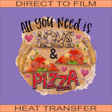Love and Pizza Distressed | Ready to Press Heat Transfer 9" x 8.8"