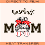 Messy Bun Baseball Mom | Ready to Press Heat Transfer 10' x 7.6"