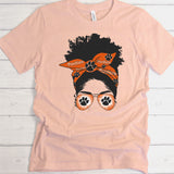 Panthers Messy Bun | Ready to Press Heat Transfer 9.5" x 10"