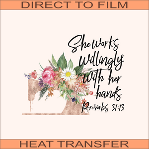 Proverbs Wm Sewing  | Ready to Press Heat Transfer 7.5" x 8"