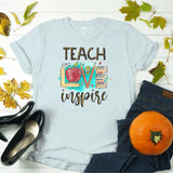 Teach Love Insipre Distressed | Ready to Press Heat Transfer 8.5 x 9.5