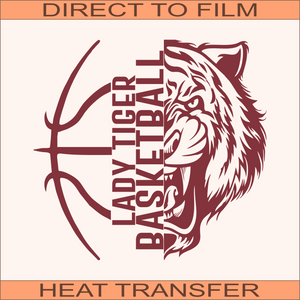 W137 - Lady Tigers Basketball  | Ready to Press Heat Transfer 9.5" x 9"